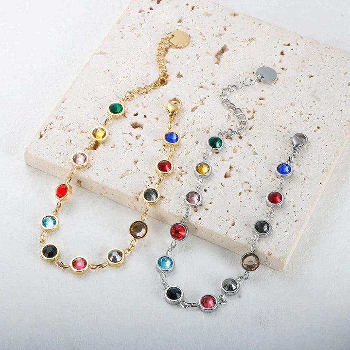 Kleurrijke kristallen bedelarmband