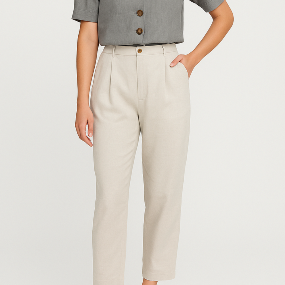 
                  
                    Maeva – Witte Linnen Blouse met Gouden Knopen en Relaxte Pasvorm
                  
                