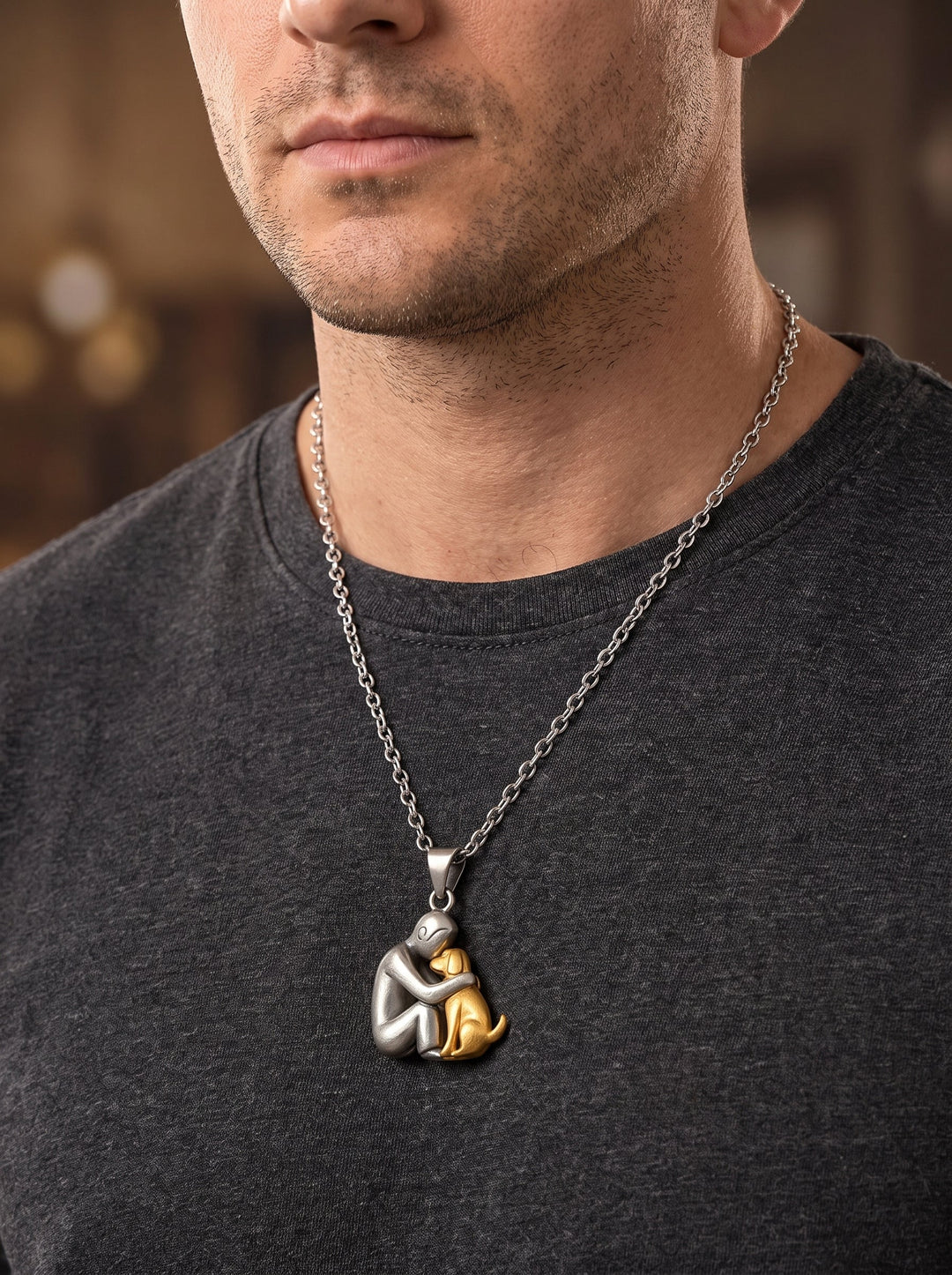 Elegante ketting met hanger in de vorm van een dierensilhouet, verstelbaar
