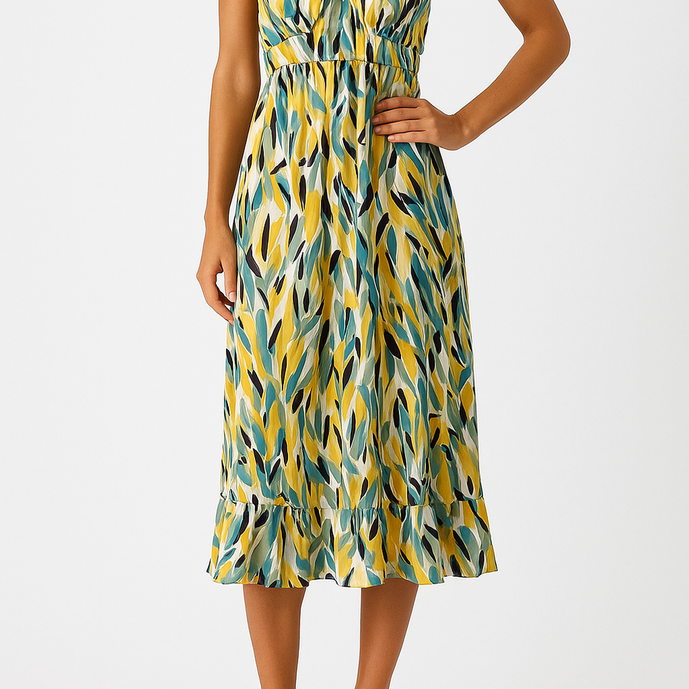 
                  
                    Marlie – Zomerse Midi Jurk met V-Hals en Mouwloos Design
                  
                