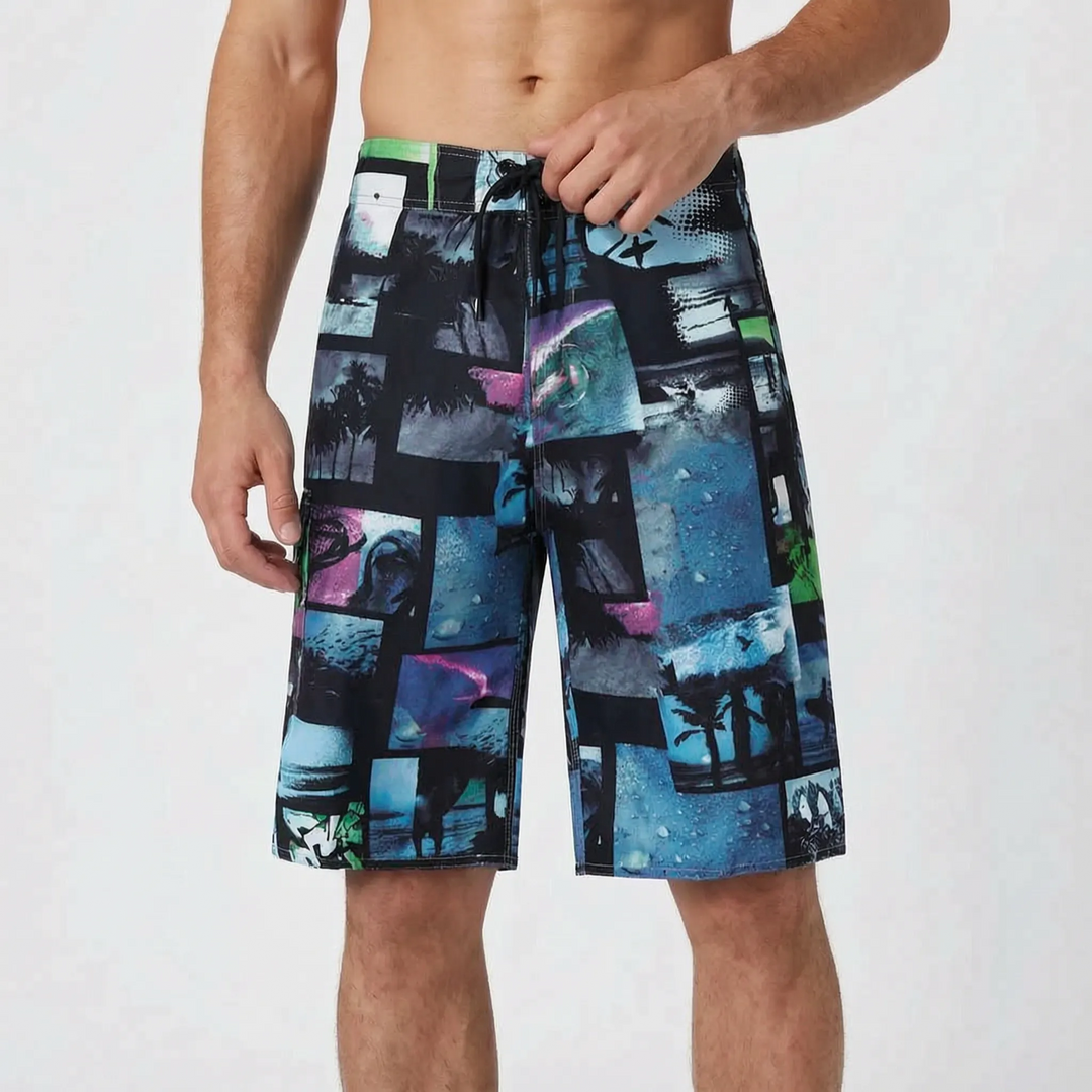 Heren boardshorts met print - Oceaniq