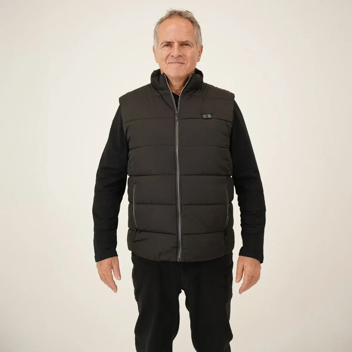 Verwarmde bodywarmer heren met drie warmtestanden