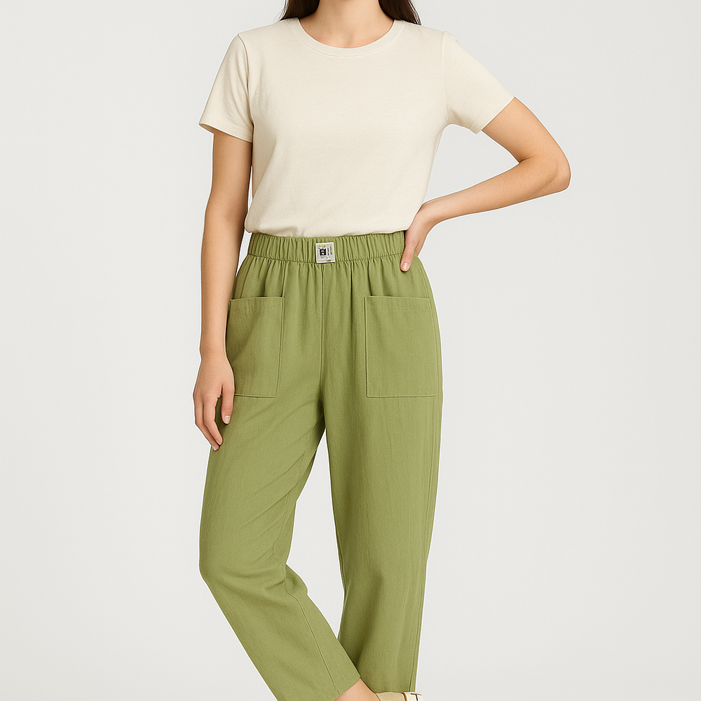 Milora – Linnen Broek met Elastische Taille voor Dagelijks Comfort