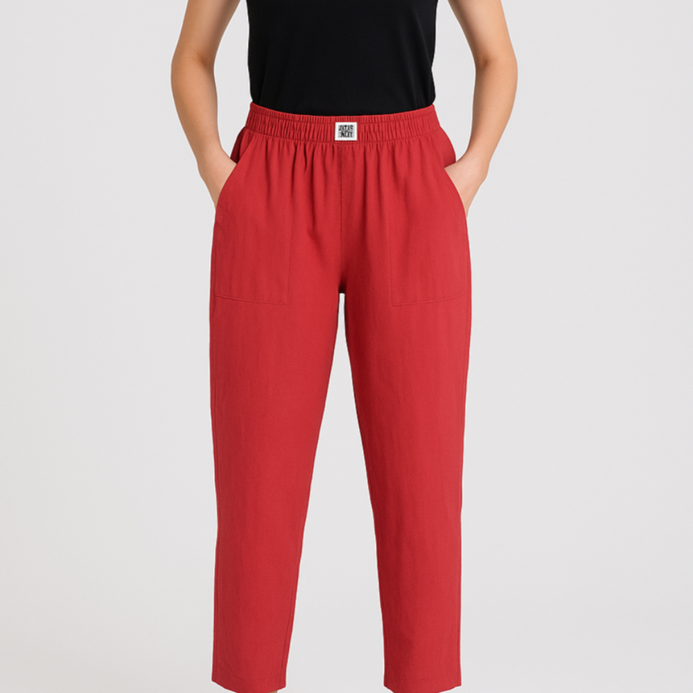 
                  
                    Milora – Linnen Broek met Elastische Taille voor Dagelijks Comfort
                  
                