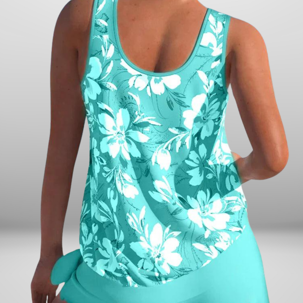 
                  
                    Miravea – Bloemenprint Tankini Top met Losse Pasvorm en Verstelbare Bandjes
                  
                
