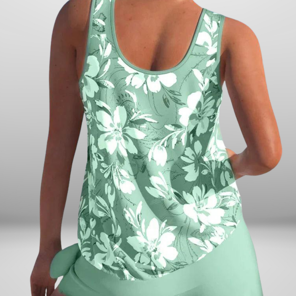 
                  
                    Miravea – Bloemenprint Tankini Top met Losse Pasvorm en Verstelbare Bandjes
                  
                