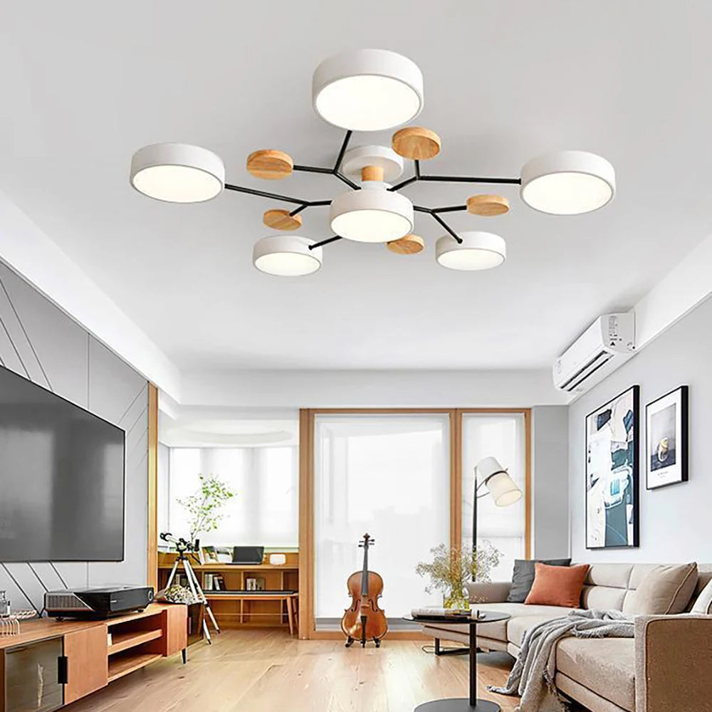 Slanke Design Plafondlamp met Handgemaakte Afwerking