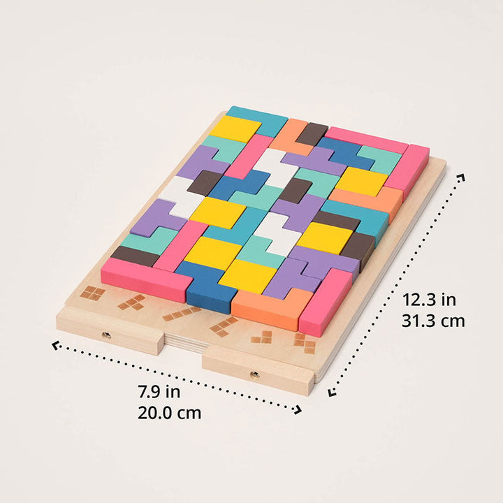 Houten tetris-puzzelspel - breinbreker die met je kind meegroeit