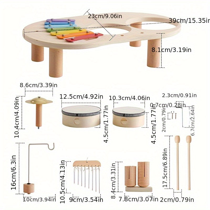 Houten Montessori-muziektafel – alles-in-één muziekinstrumentenset voor kinderen