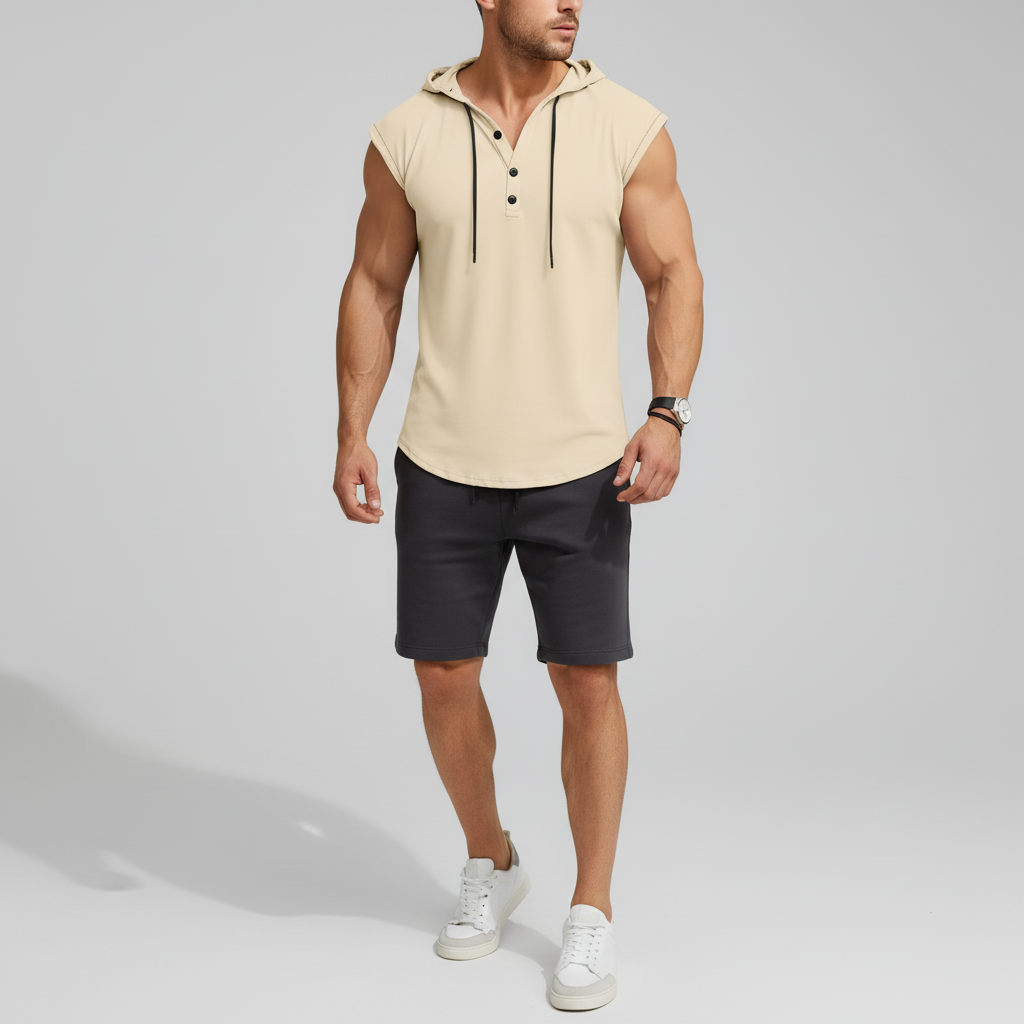 Mouwloze Henley-tanktop - AeroVibe