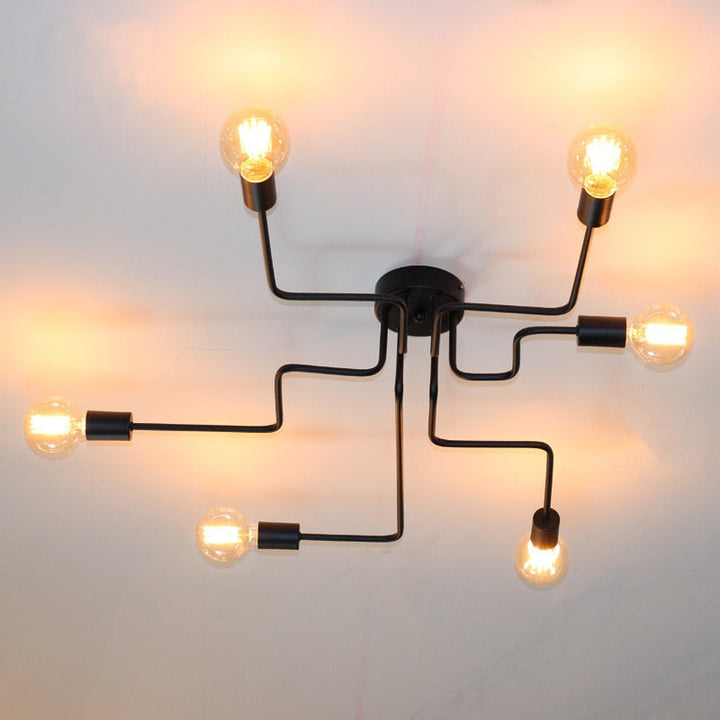 Silva Vintage LED Plafondlamp Industriële Stijl Woonkamer Metaal 5 Kleuren