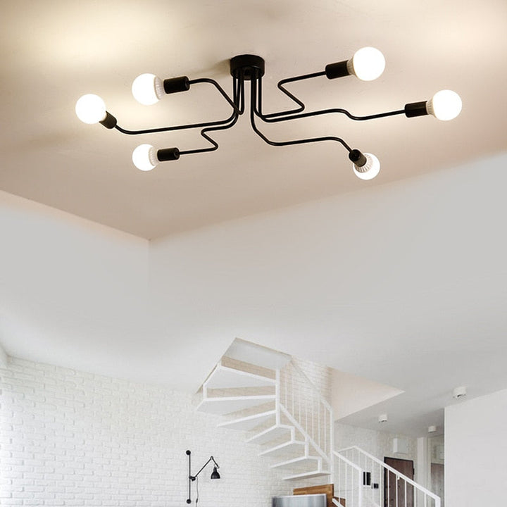 Silva Vintage LED Plafondlamp Industriële Stijl Woonkamer Metaal 5 Kleuren