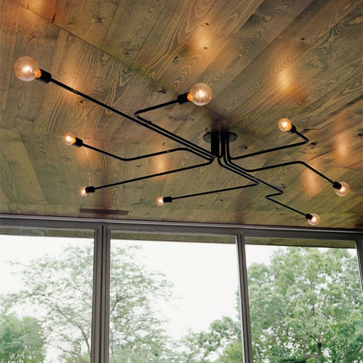 Silva Vintage LED Plafondlamp Industriële Stijl Woonkamer Metaal 5 Kleuren
