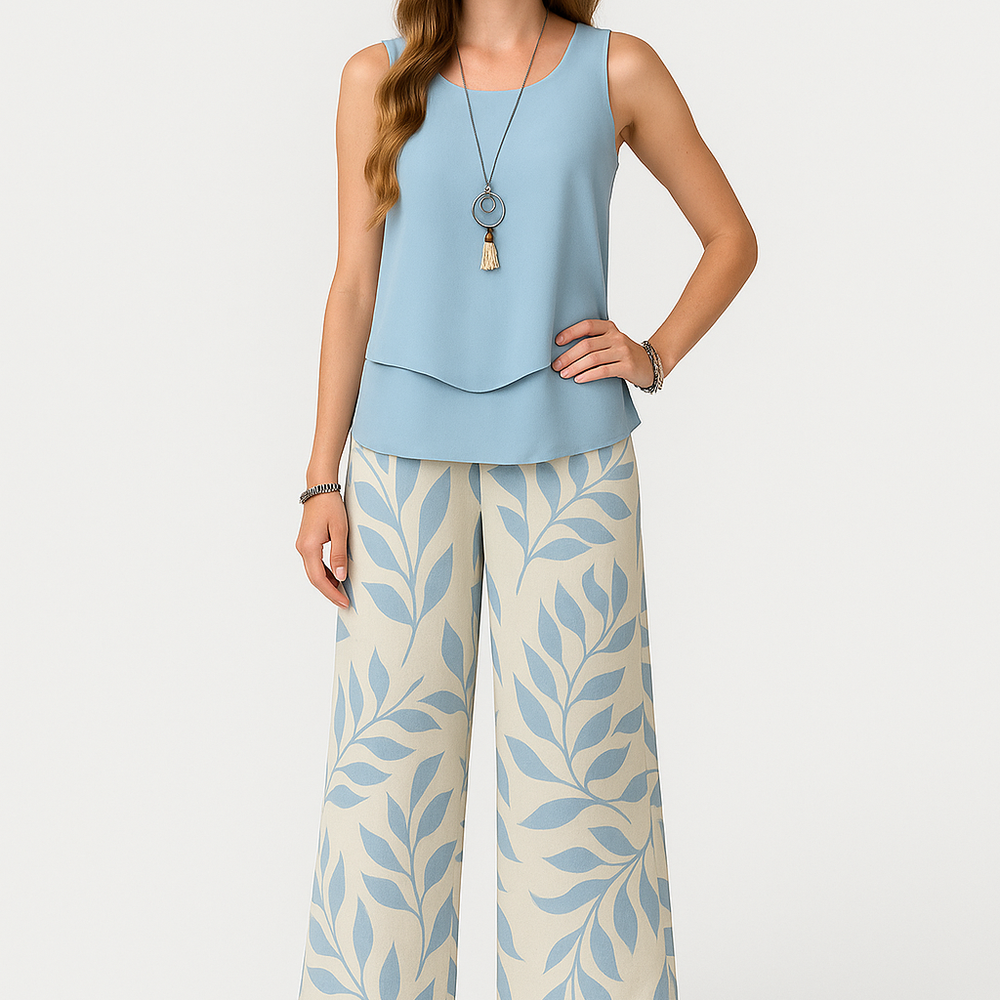 Nerea – Elegante Zomerset met Top en Wijde Broek