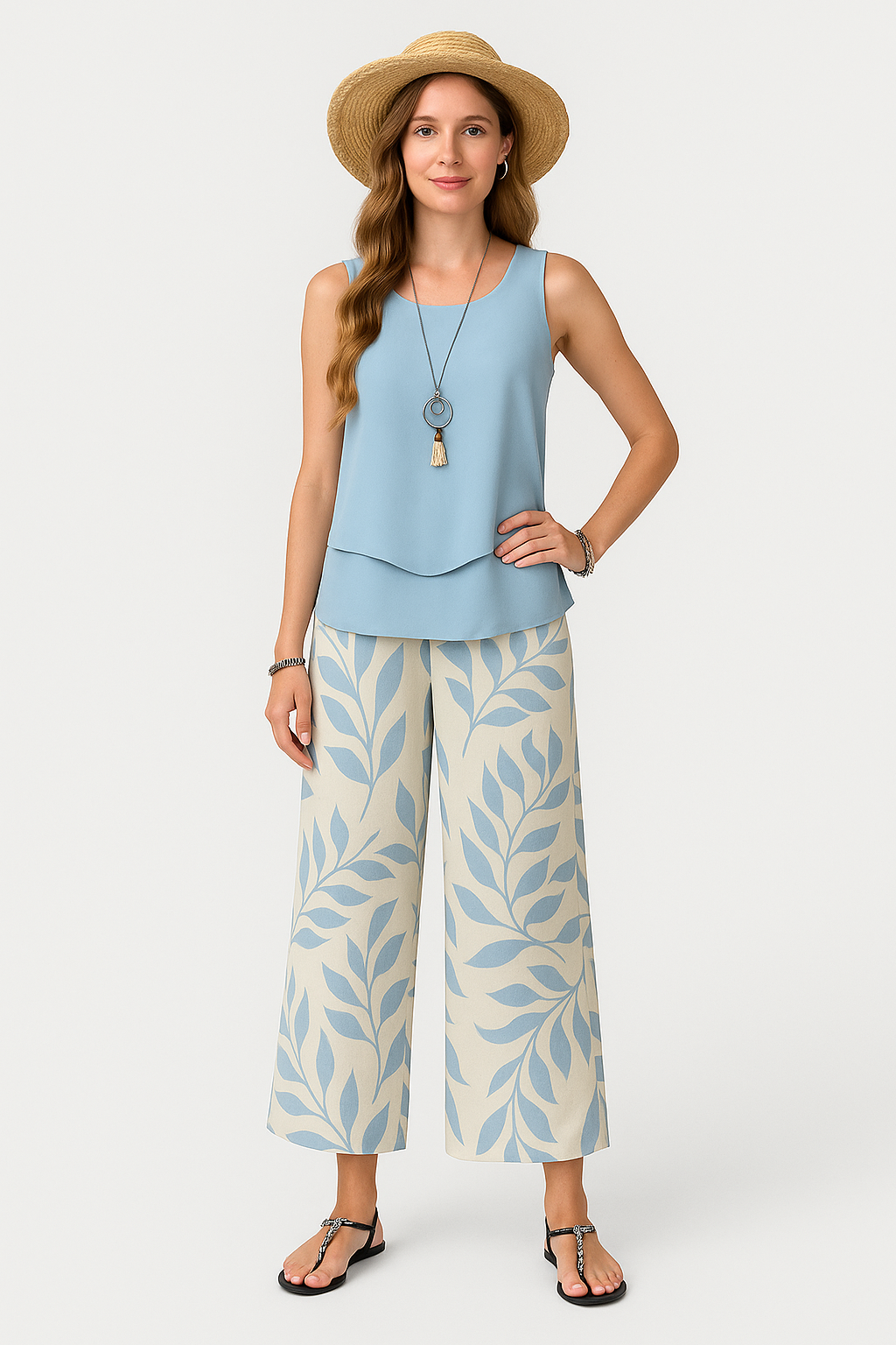 Nerea – Elegante Zomerset met Top en Wijde Broek