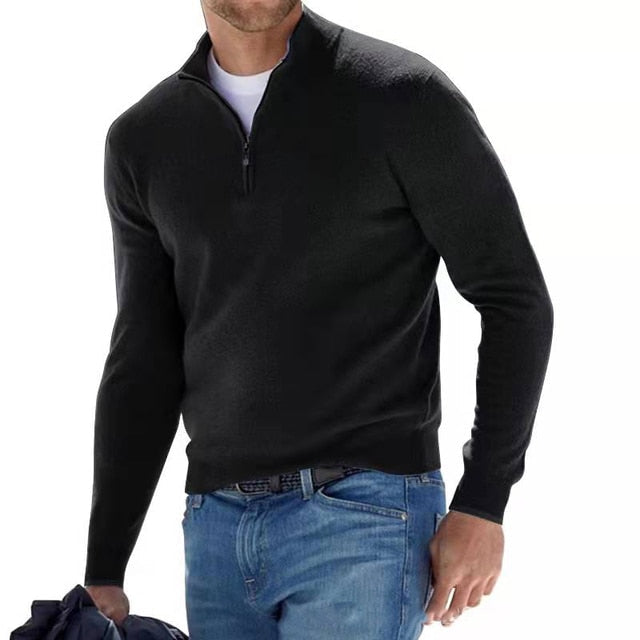 V-hals Pullover voor Heren met rits - Ideaal voor de lente