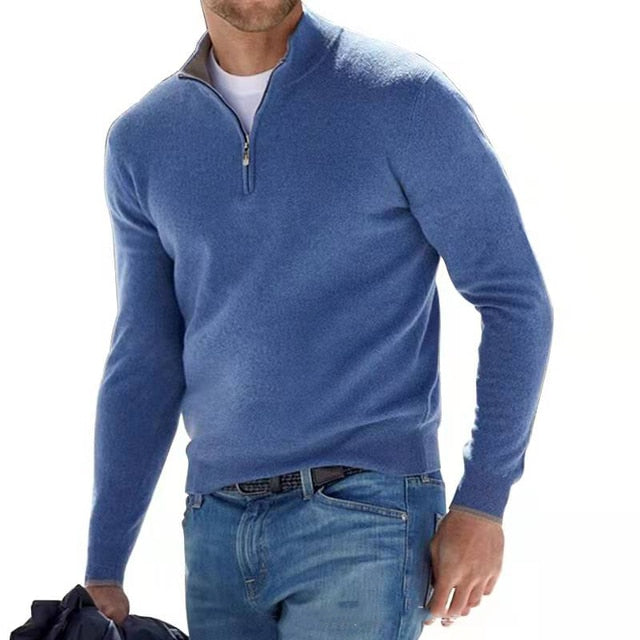 V-hals Pullover voor Heren met rits - Ideaal voor de lente