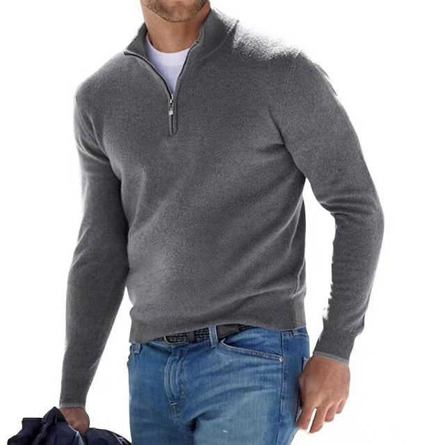 V-hals Pullover voor Heren met rits - Ideaal voor de lente
