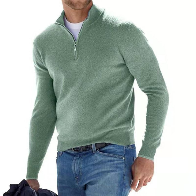 V-hals Pullover voor Heren met rits - Ideaal voor de lente