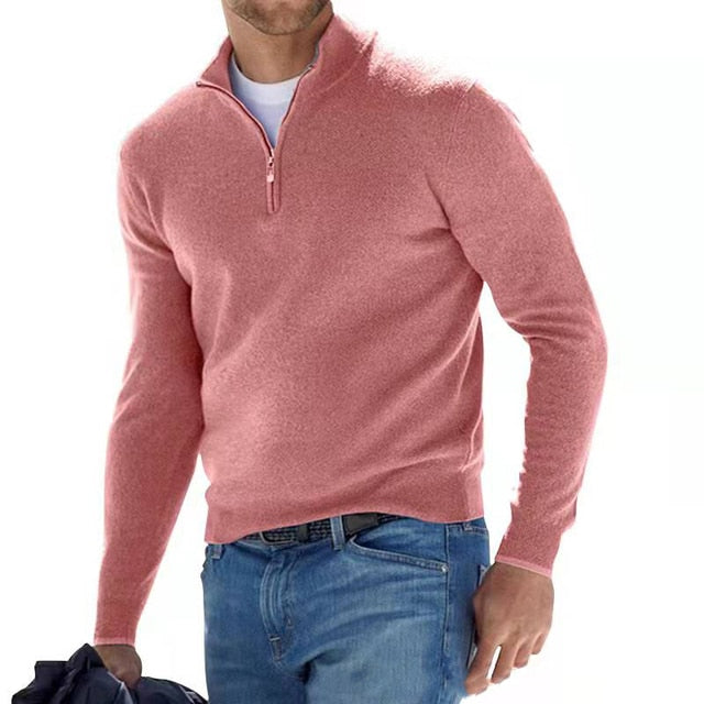 V-hals Pullover voor Heren met rits - Ideaal voor de lente
