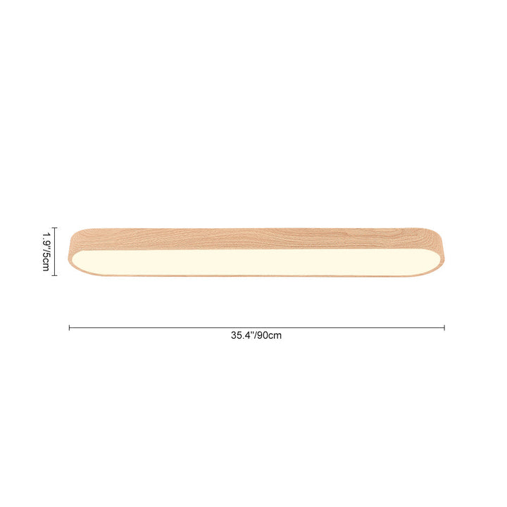 Ovale LED Plafondlamp Nordic Glow met Houten Accent