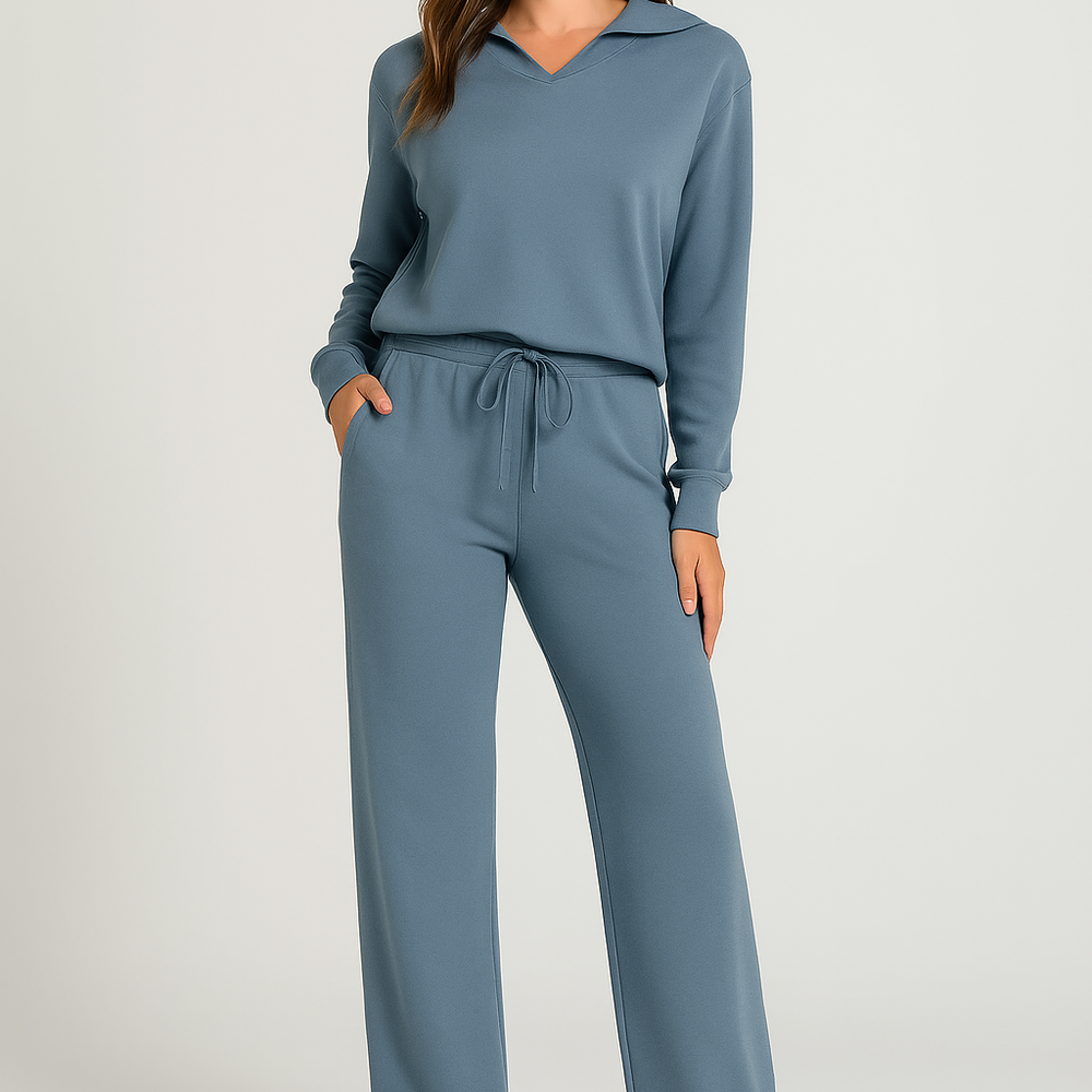 Norella – Tweedelige Lounge Set met Kraag en Casual Chic Look