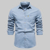 Heren denim overhemd met lange mouwen