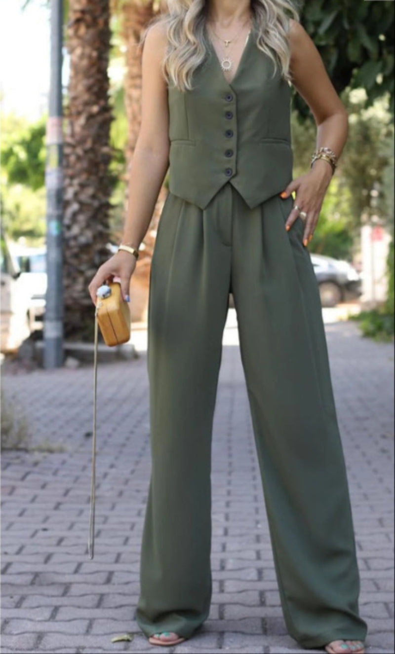 Elegant Mouwloos Blazerpak voor Dames