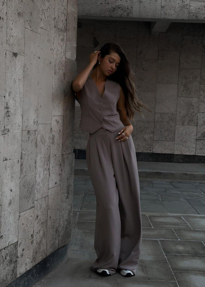 Elegant Mouwloos Blazerpak voor Dames