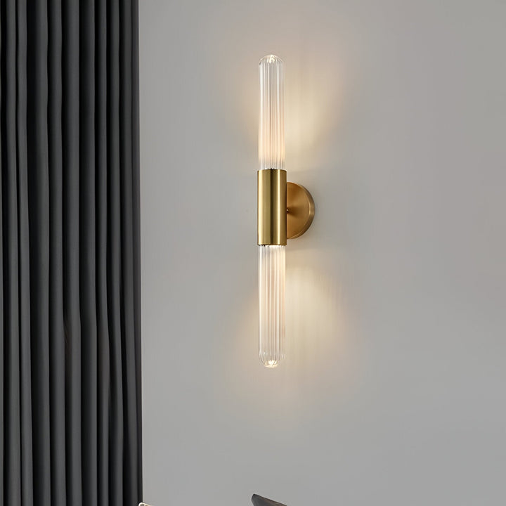 Nordic Wandlamp van Golfglas met LED, Messing, 1 Lichtpunt