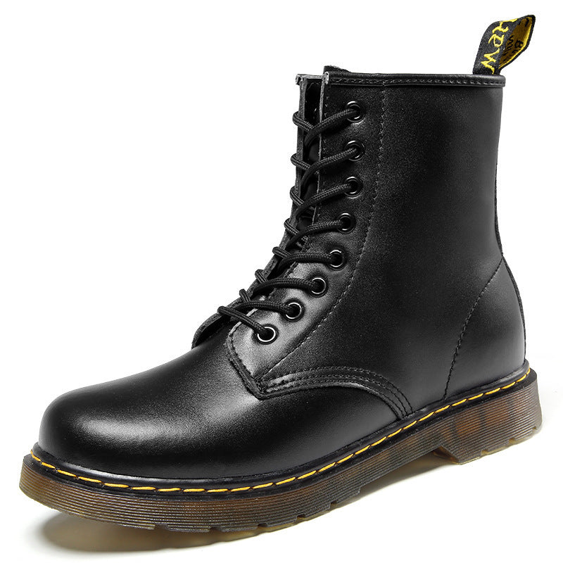 Stevige stoere lederen laarsjes dames extra grip