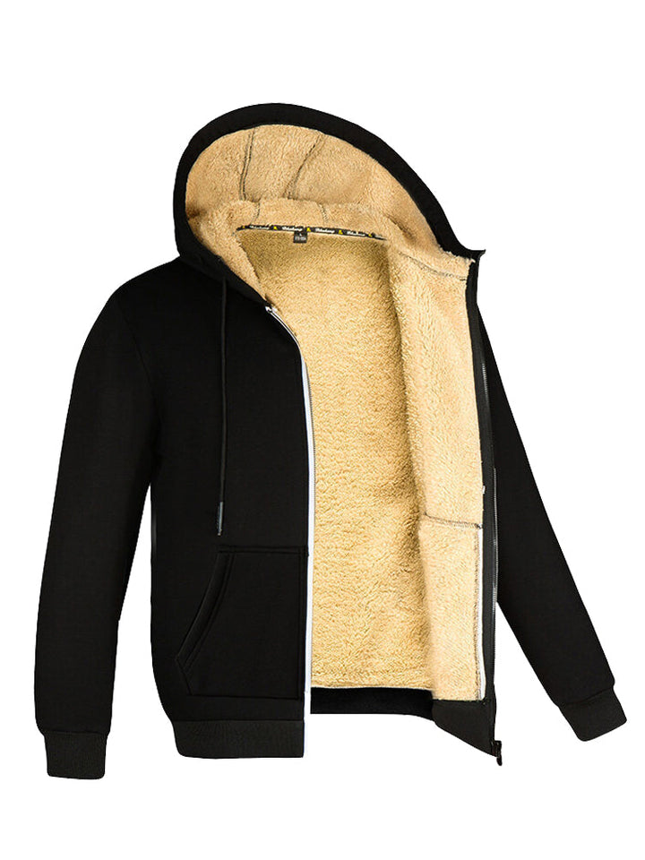 Heren Fleece Trui met Bontvoering