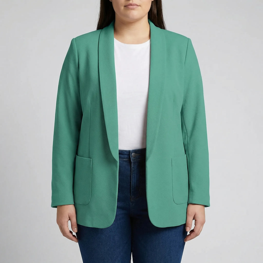 Plus-size blazer met open voorpand en revers - Louise