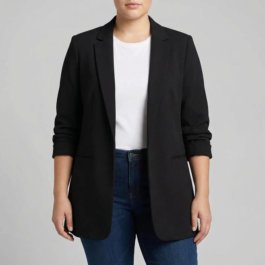 Plus-size blazer met open voorpand en revers - Louise