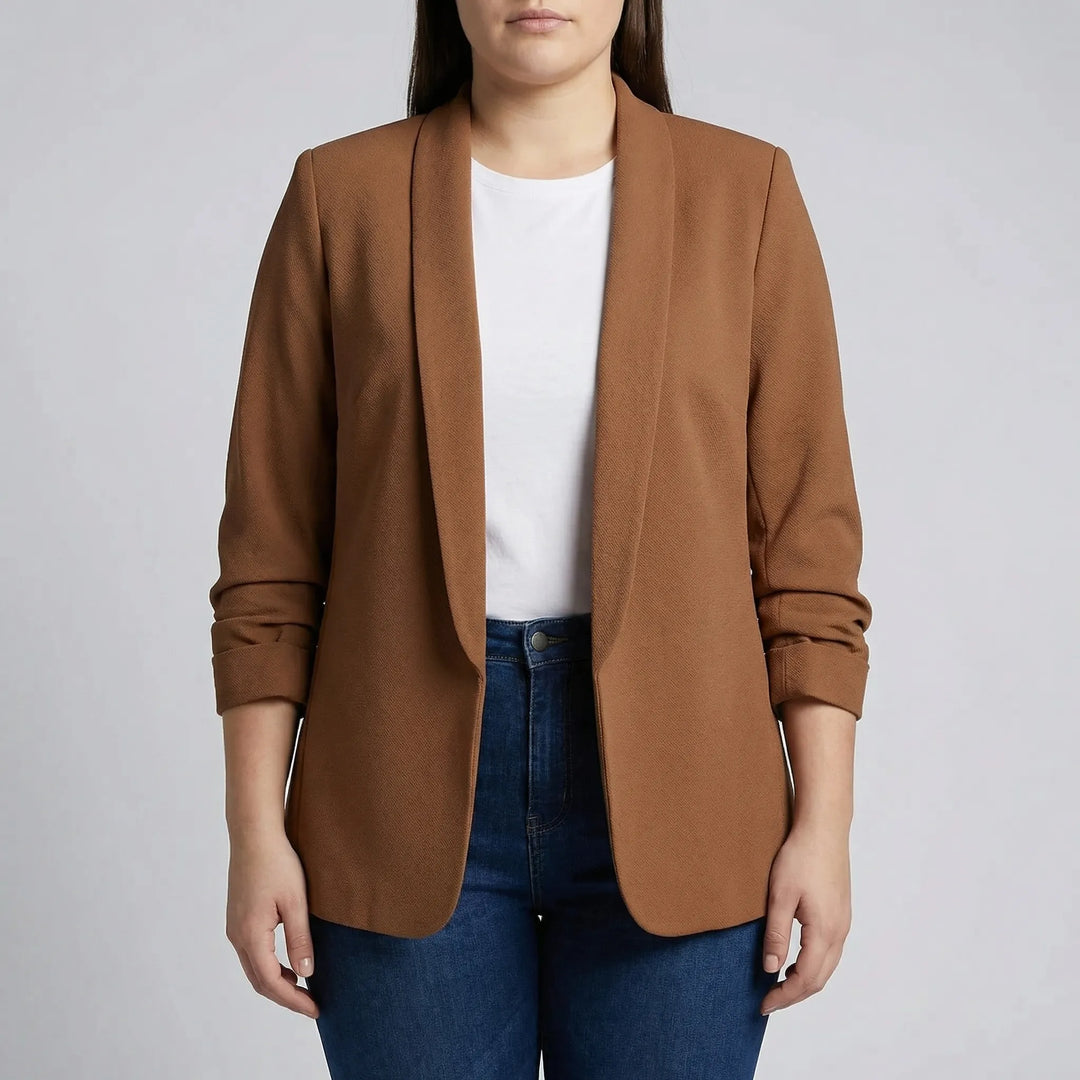 Plus-size blazer met open voorpand en revers - Louise