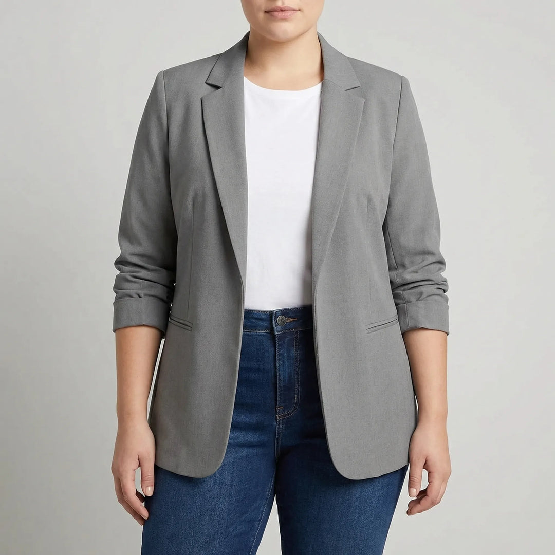 Plus-size blazer met open voorpand en revers - Louise