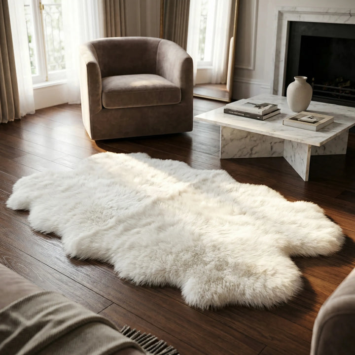 Zacht pluche vloerkleed van imitatiebont – Luxeplush