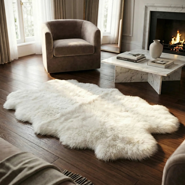 Zacht pluche vloerkleed van imitatiebont – Luxeplush