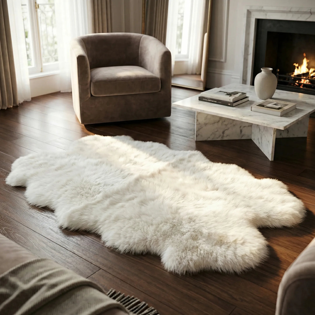 Zacht pluche vloerkleed van imitatiebont – Luxeplush