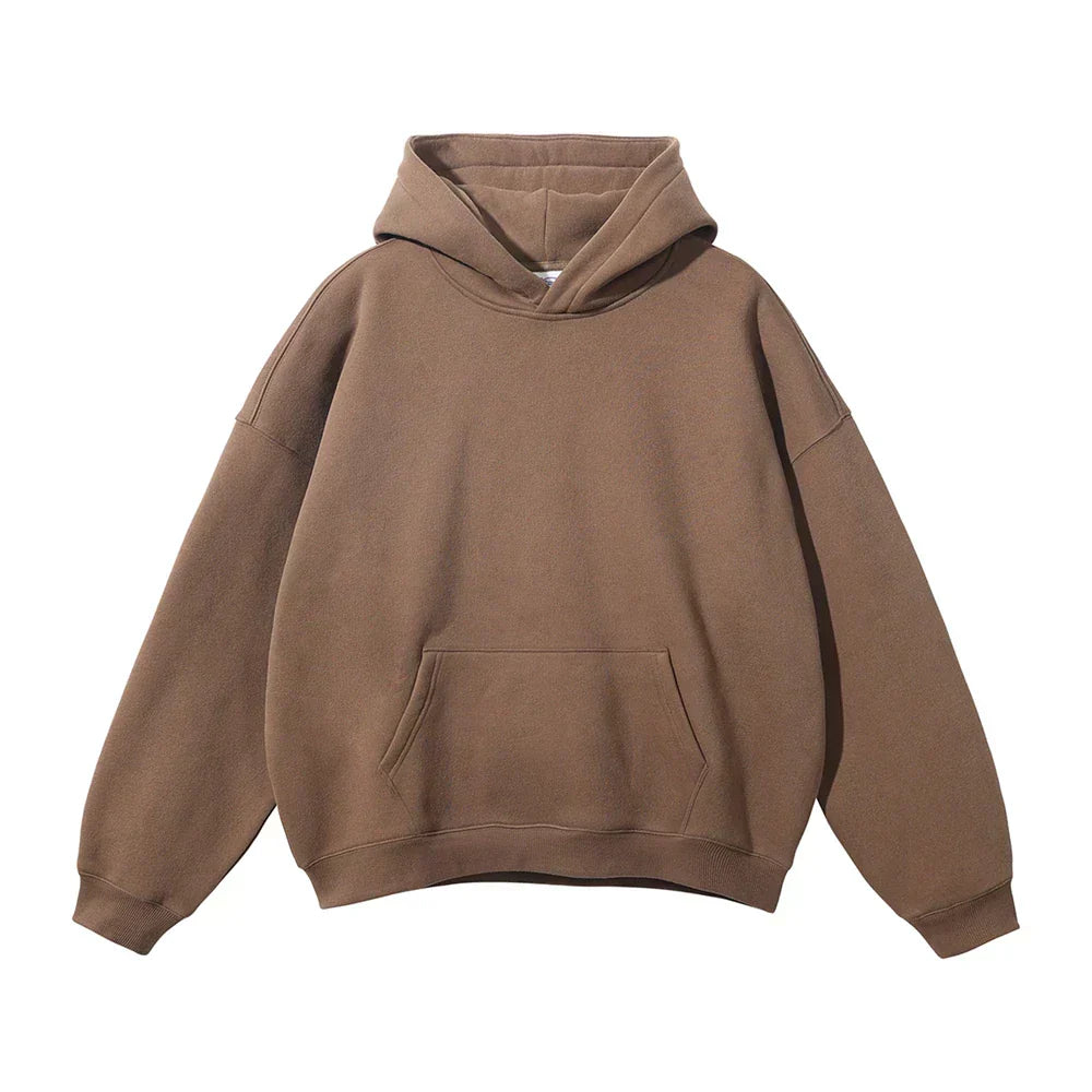 Losse herenhoodie met kangoeroezak