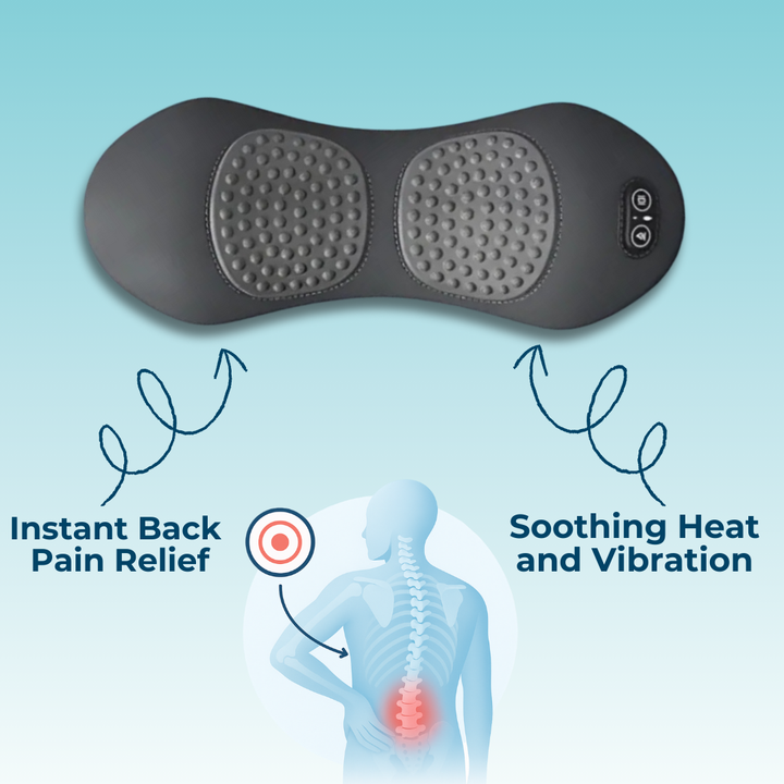 Rugmassageapparaat met Warmte en Trilling, Lendensteun voor Verlichting van Ischias, Onderrugpijn en Houdingscorrectie – 3-in-1 Thuistherapie
