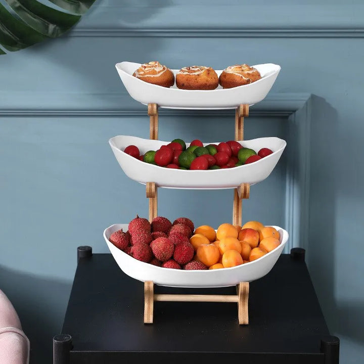 FruitTriad | Fruitschaal met drie niveaus in kunststof