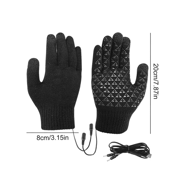 USB-verwarmde gebreide handschoenen met antislipgrip