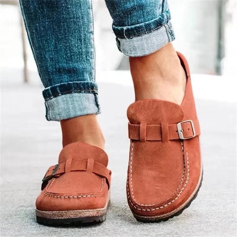 Retro Suède Instapsandalen met Orthopedisch Comfort - Solenza