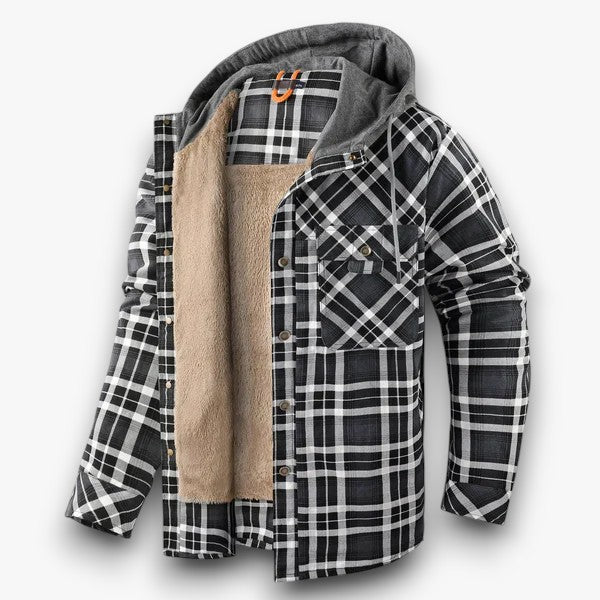 Tijdloos stoer geruit overhemd vest blouse met capuchon heren