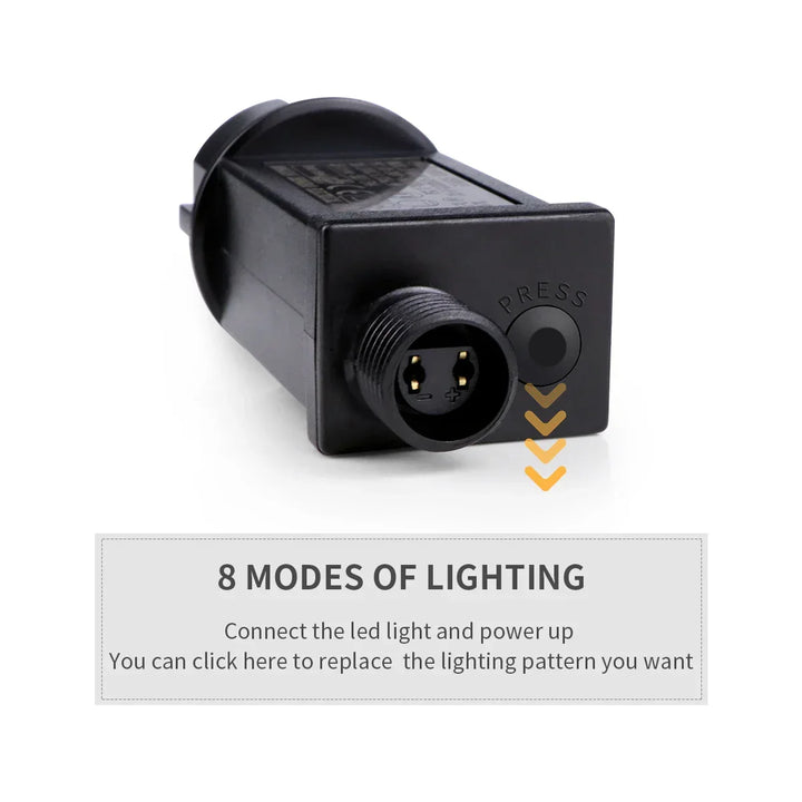 LuminaraX | LED-lichtsnoer buiten 24V | 8 lichtmodi | Waterdicht IP65 | 10–100 m | Voor tuin, huis en kerstversiering