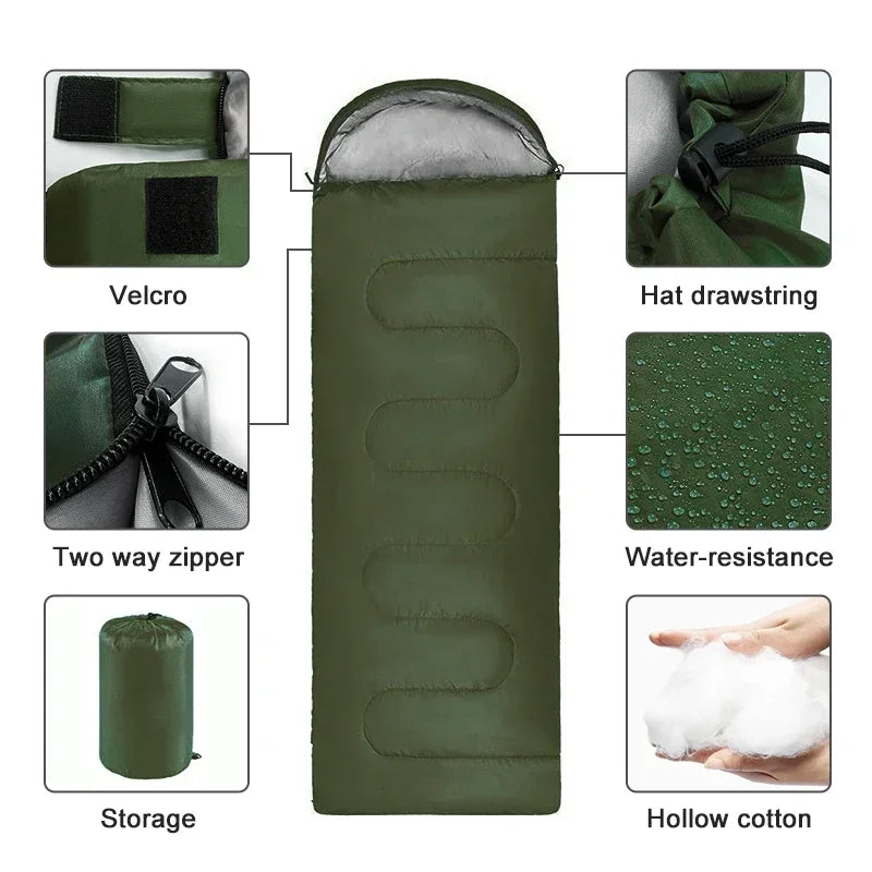 Ultralight 4-Seizoenen Slaapzak – Warm en Waterdicht voor Buitenavonturen en Kamperen