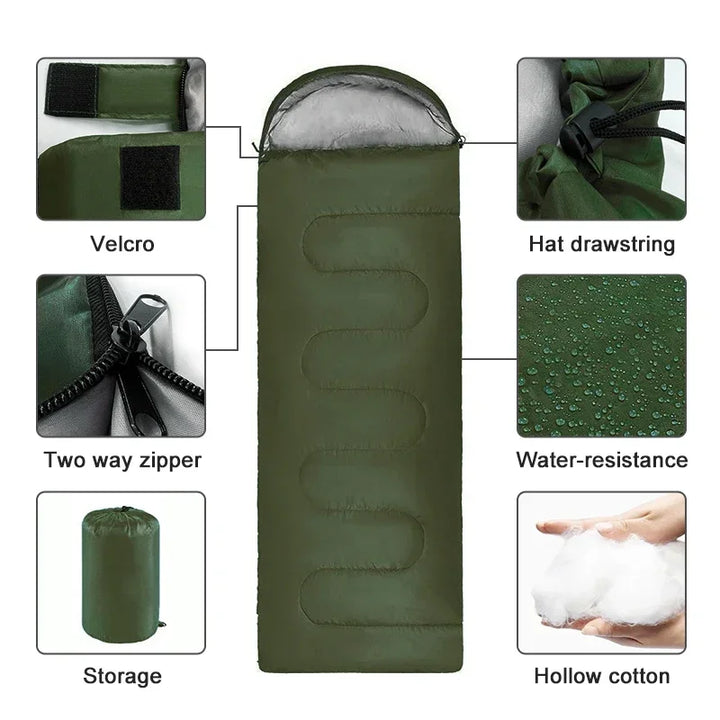 Ultralight 4-Seizoenen Slaapzak – Warm en Waterdicht voor Buitenavonturen en Kamperen