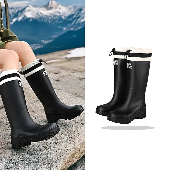 Dames Regenlaarzen retro Look waterdicht met antislipzool – Arlena