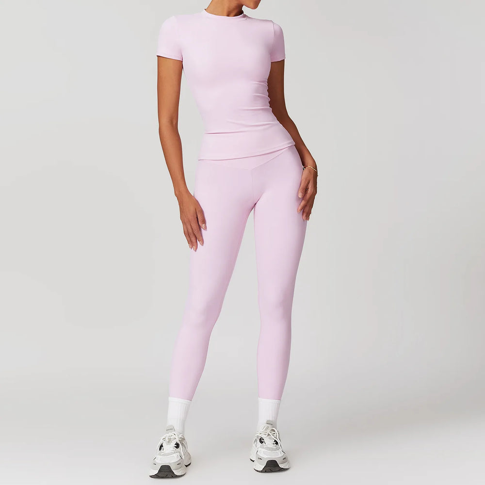 Tweedelige Sportset Legging en T-shirt Top voor Dames